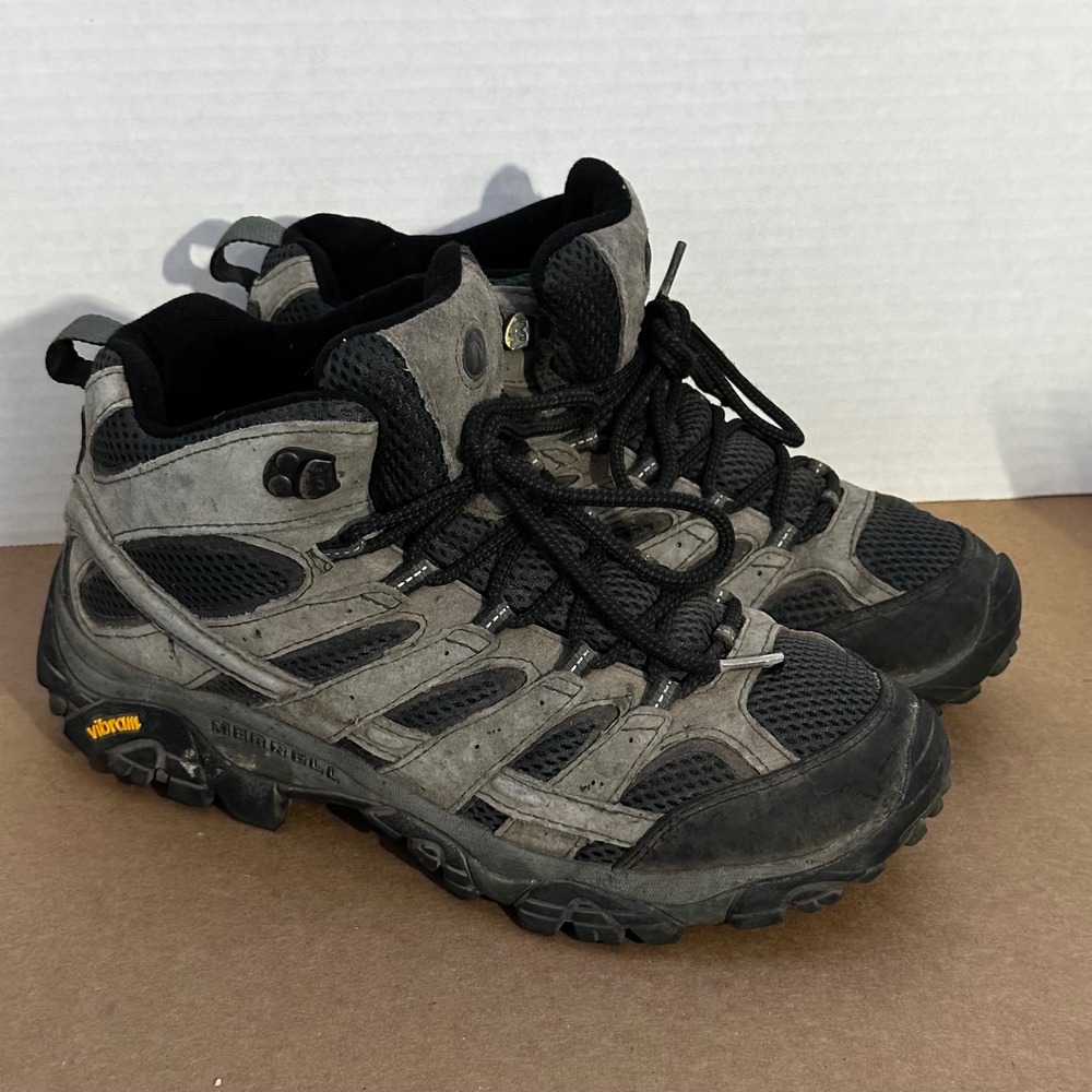 Merrell Moab 3 Mid Hiking Boots Mens 10.5 Granite Black J5036347 Good Vibram